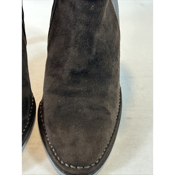 John Varvatos Women's 7.5 High Heel Hand Made Boots Brown Suede Italian Leather - Picture 8 of 15